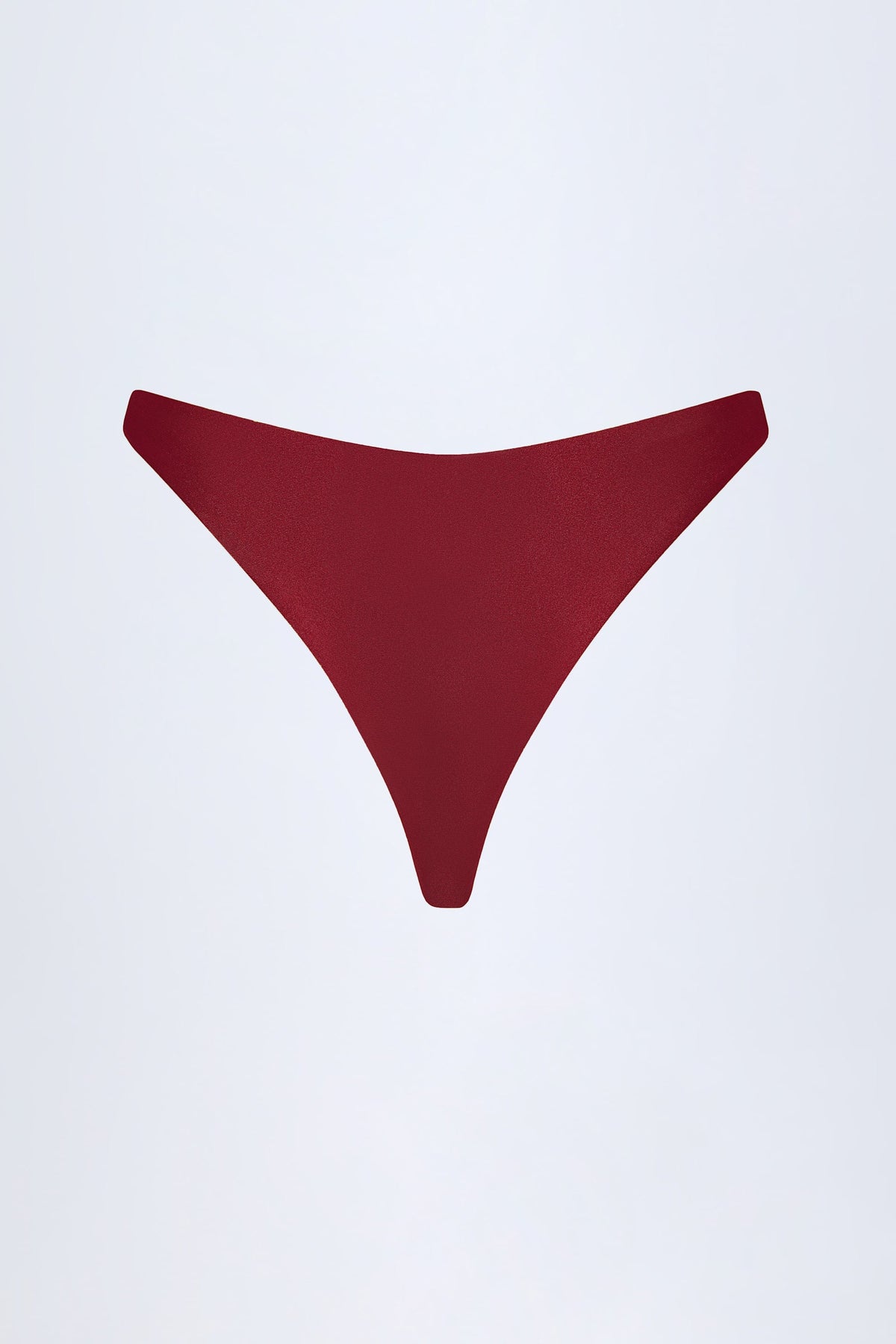 Chic Bead-Embellished Cheeky Bikini Bottoms in Dark Cherry