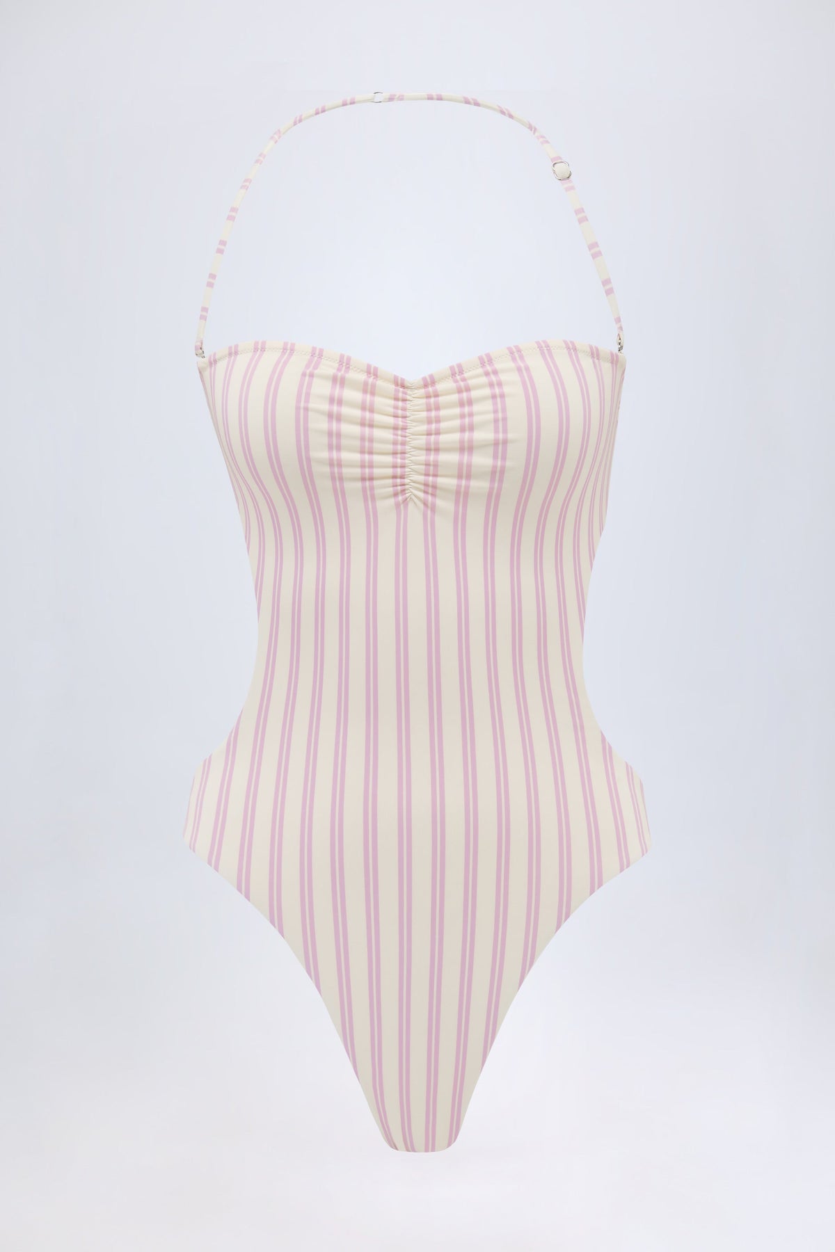 Chic Cut-Out Halterneck Swimsuit in Mauve