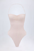 Chic Cut-Out Halterneck Swimsuit in Mauve