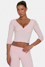 Chic ButterCloud 34 Sleeve Top in Blush