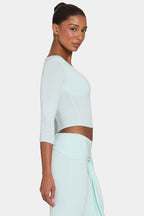 Chic ButterCloud 34 Sleeve Top in Peppermint