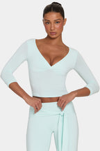 Chic ButterCloud 34 Sleeve Top in Peppermint
