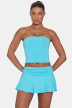 Chic ButterCloud Mini Skort in Aqua