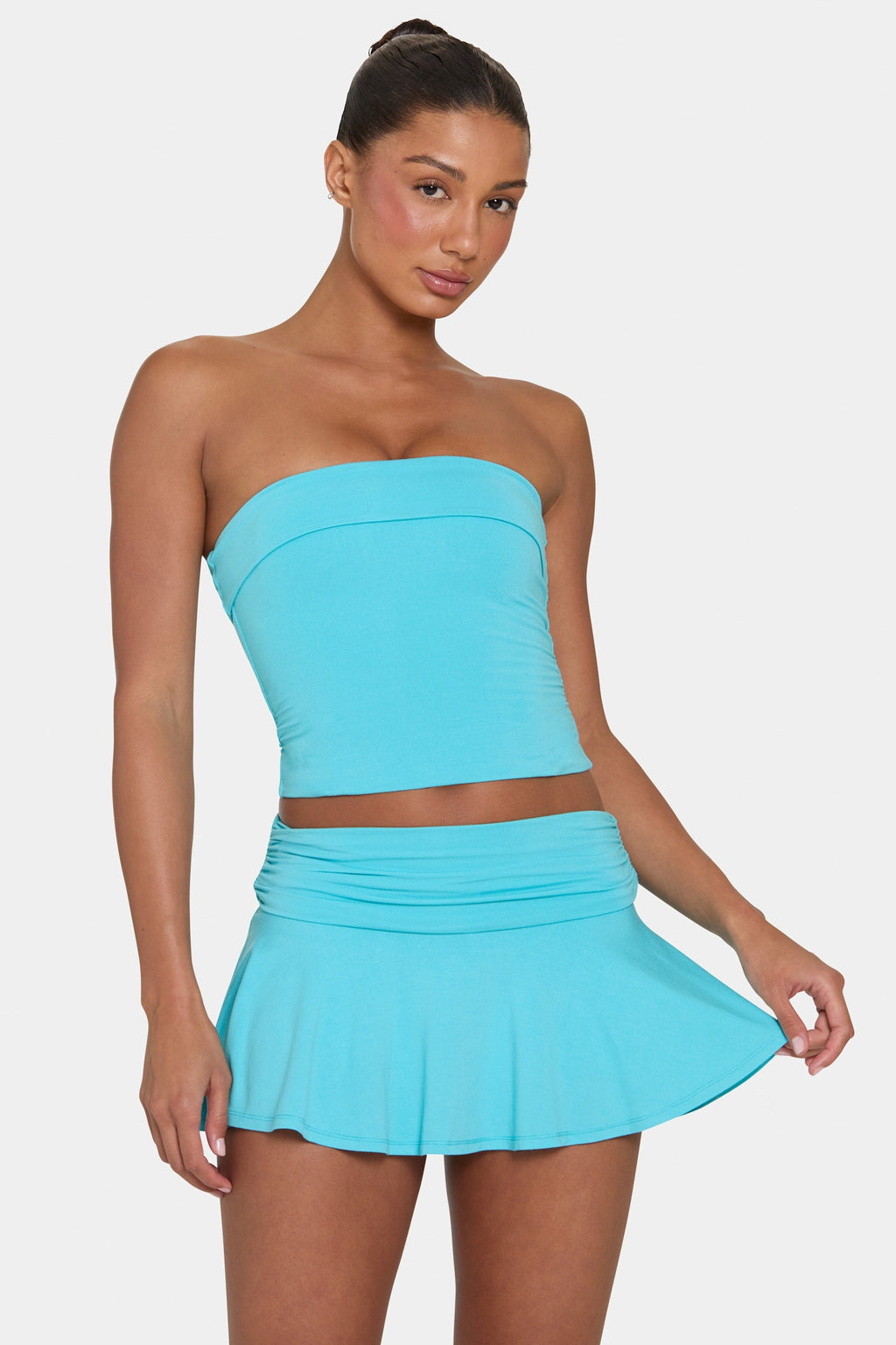 Chic ButterCloud Mini Skort in Aqua