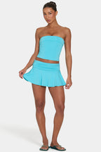 Chic ButterCloud Mini Skort in Aqua