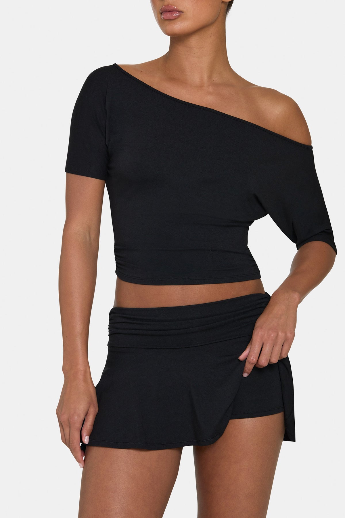 Chic ButterCloud Mini Skort in Black