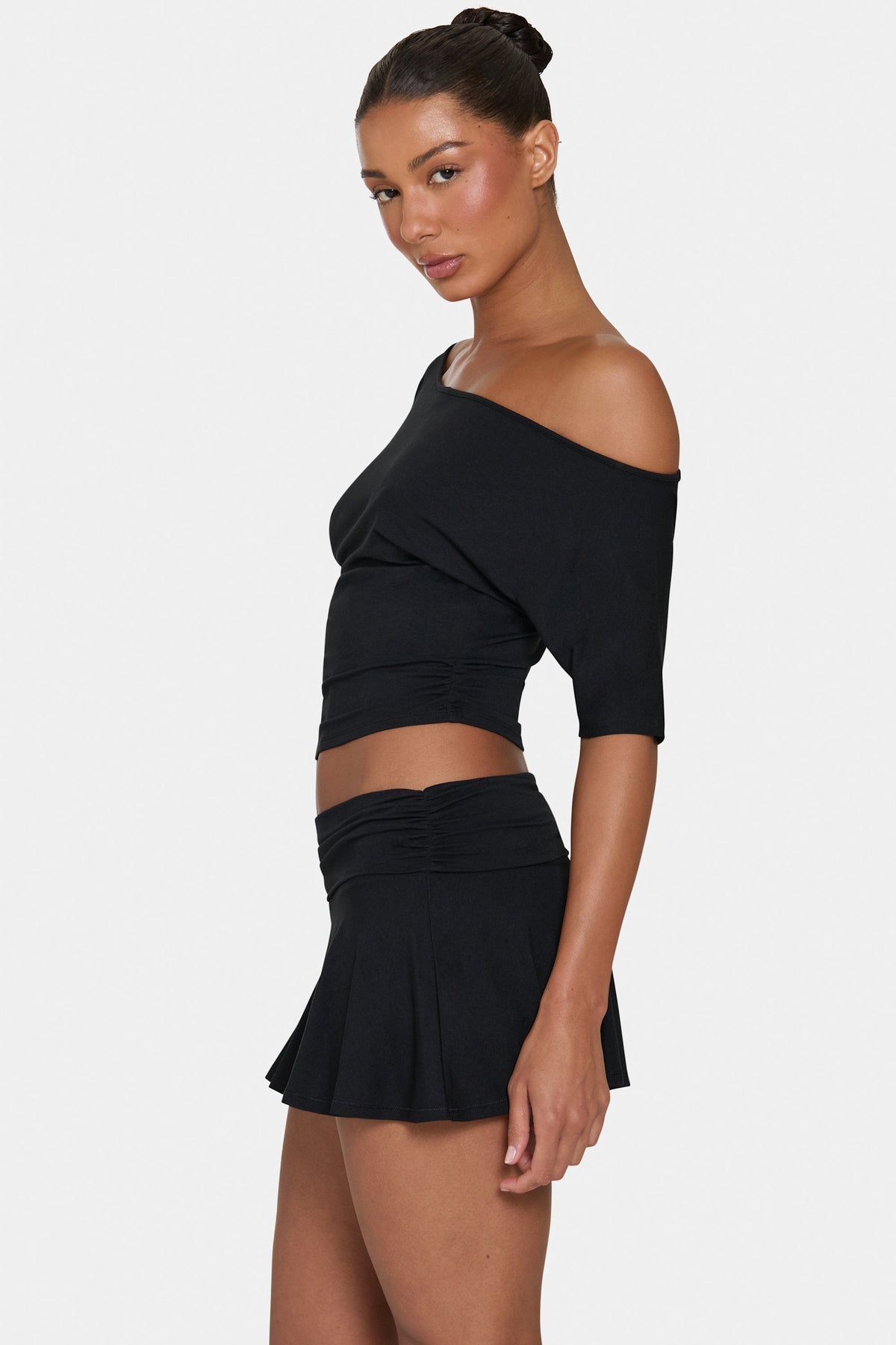 Chic ButterCloud Mini Skort in Black