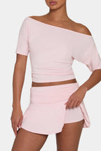Chic ButterCloud Mini Skort in Blush