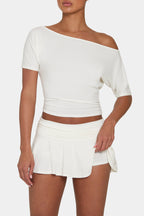 Chic ButterCloud Mini Skort in Coconut