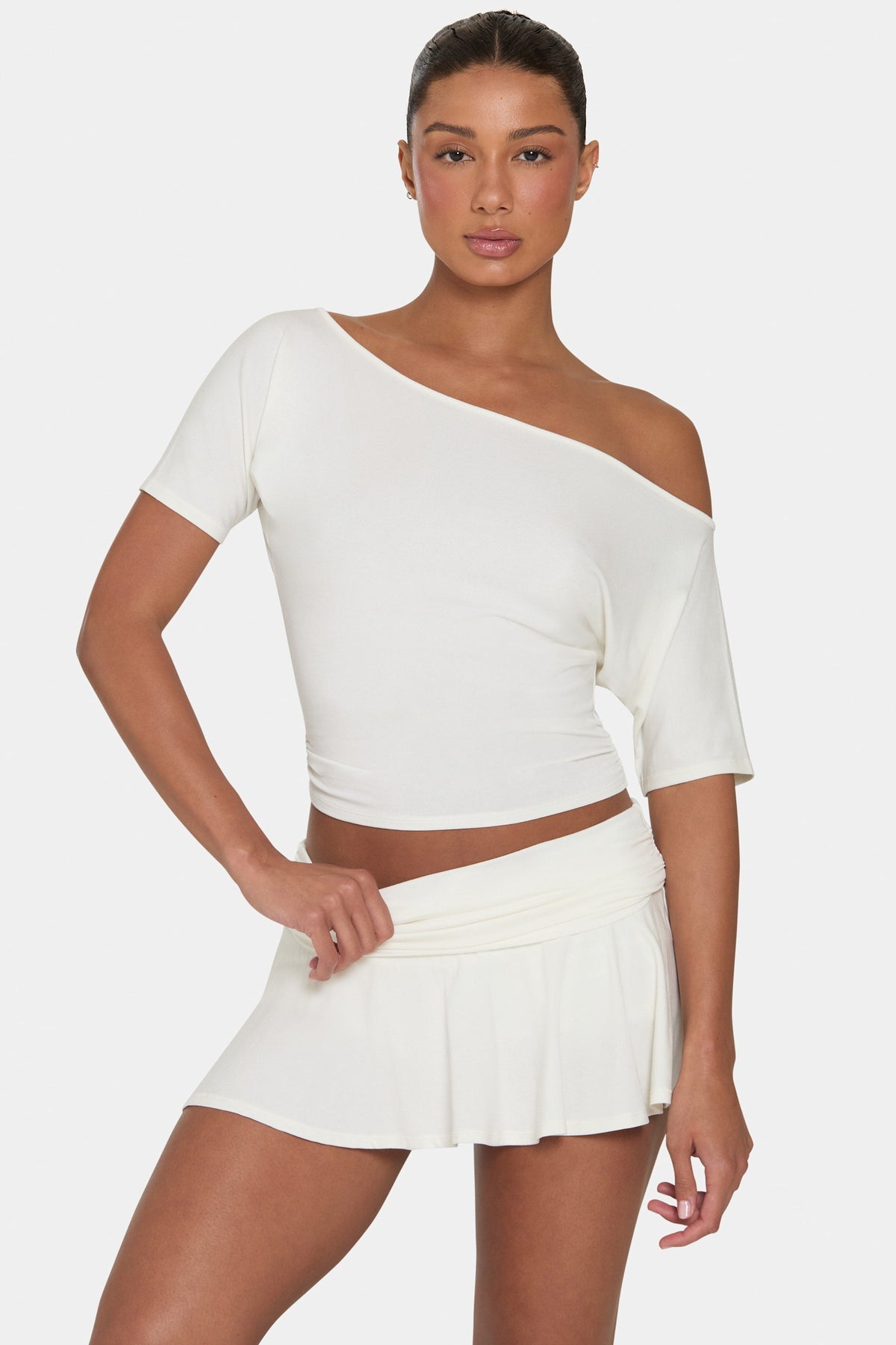 Chic ButterCloud Mini Skort in Coconut