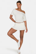 Chic ButterCloud Mini Skort in Coconut