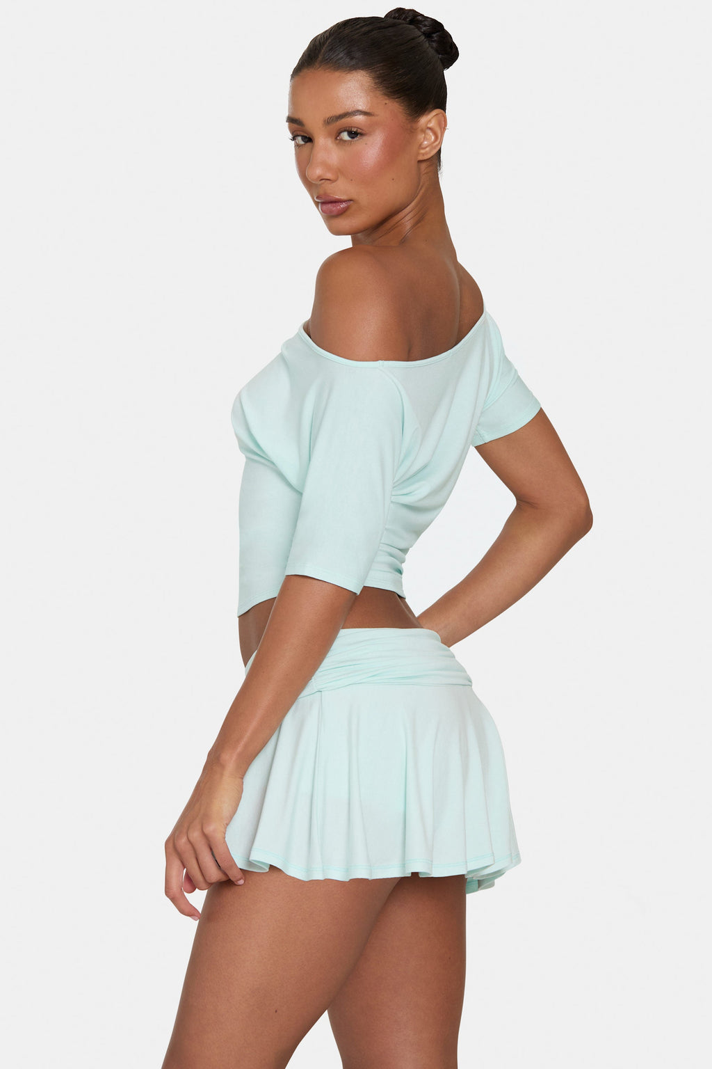 Chic ButterCloud Mini Skort in Peppermint