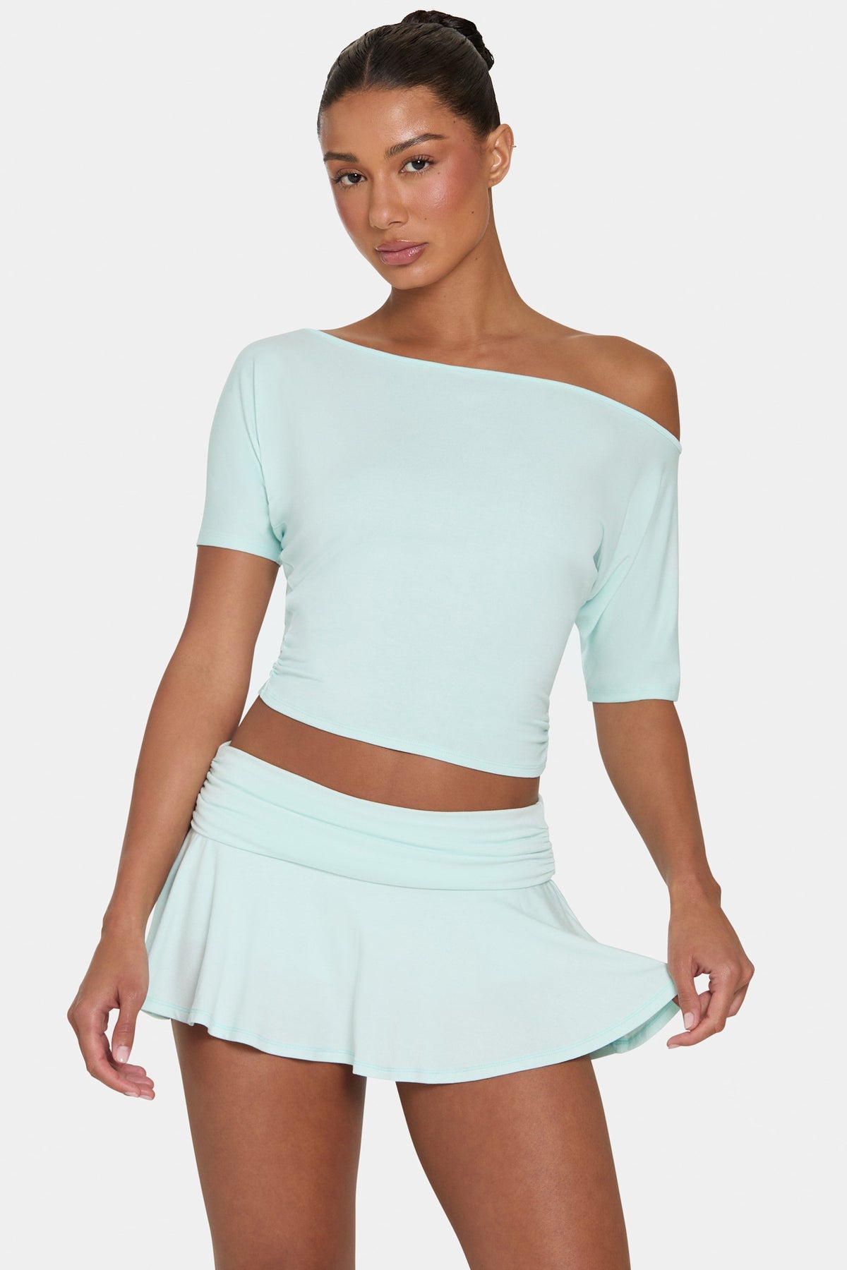 Chic ButterCloud Mini Skort in Peppermint