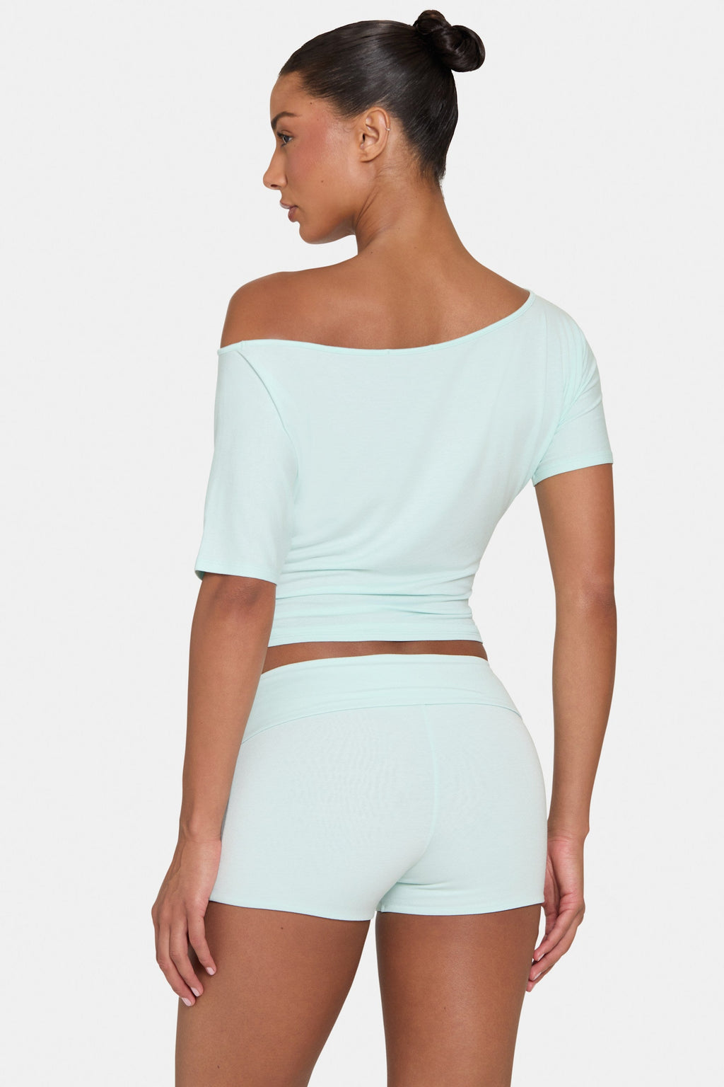 Chic ButterCloud Mini Foldover Shorts in Peppermint