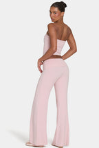 Chic ButterCloud Tie-Waist Wide-Leg Trousers in Blush