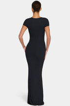 Chic ButterCloud Cap Sleeve Maxi Dress in Black