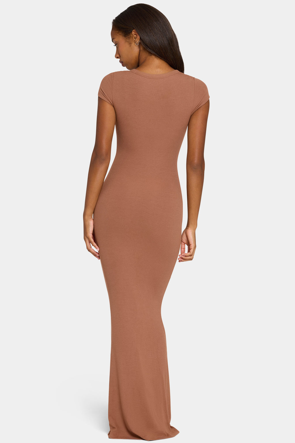 Chic ButterCloud Cap Sleeve Maxi Dress in Cocoa