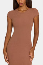 Chic ButterCloud Cap Sleeve Maxi Dress in Cocoa