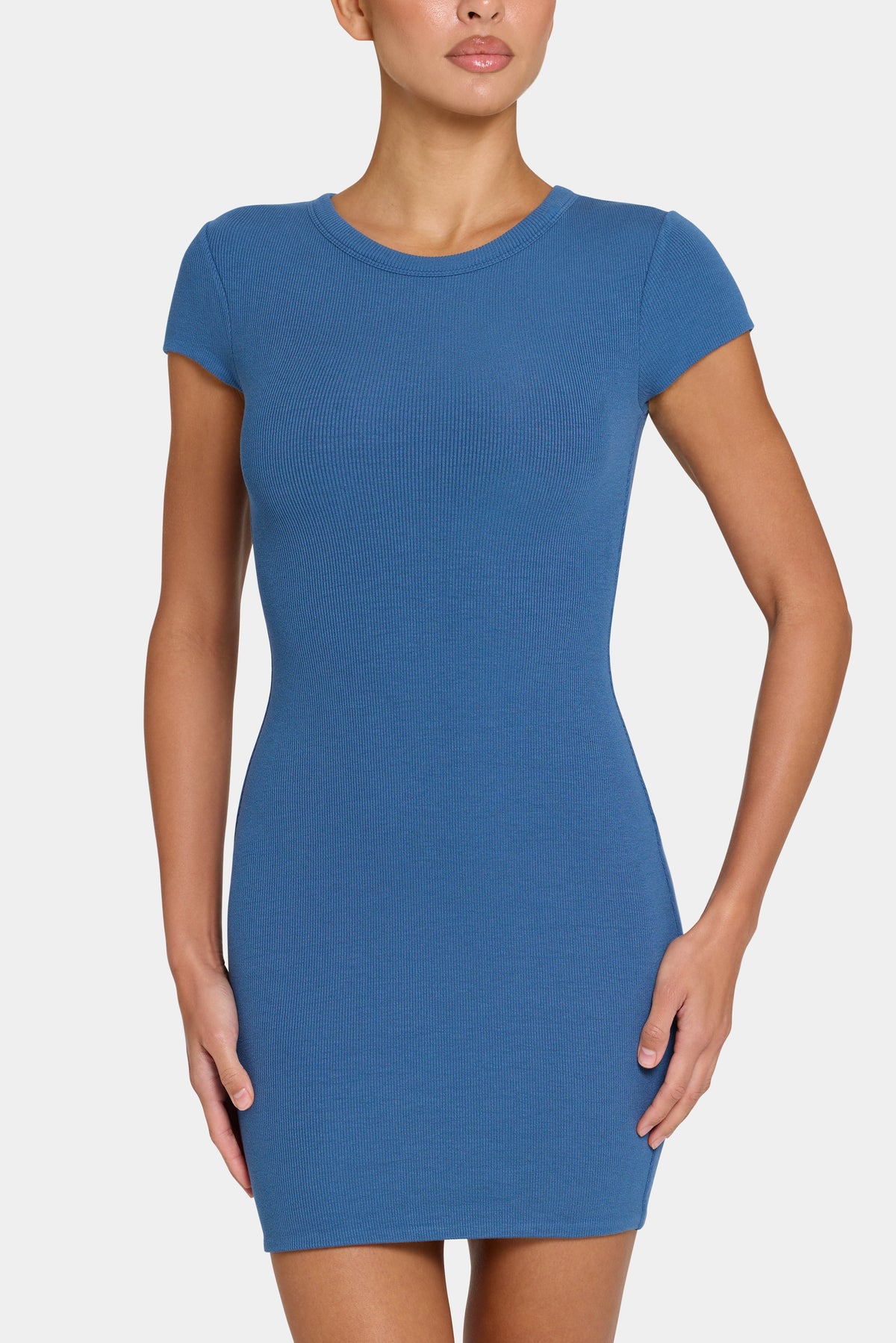 Chic ButterCloud Cap Sleeve Mini Dress in Marine