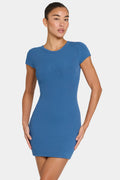 Chic ButterCloud Cap Sleeve Mini Dress in Marine