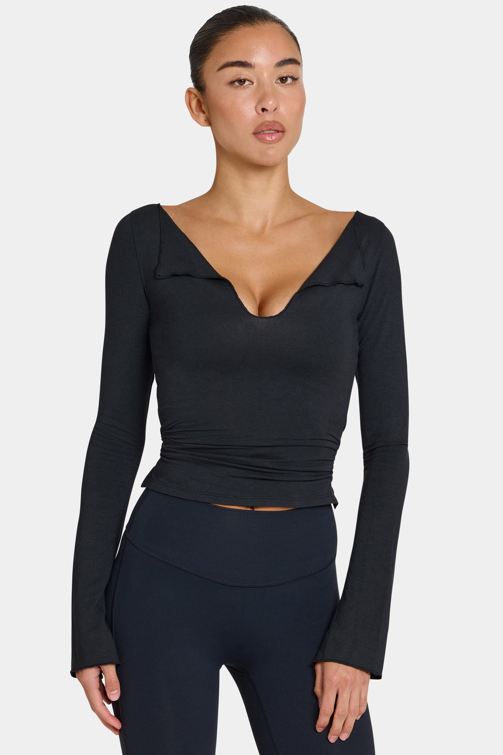 Chic ButterCloud Long-Sleeve Top in Black