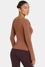 Chic ButterCloud Long-Sleeve Top in Cocoa
