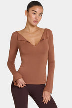 Chic ButterCloud Long-Sleeve Top in Cocoa