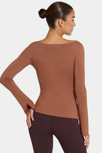 Chic ButterCloud Long-Sleeve Top in Cocoa