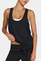 Chic ButterCloud Slouchy Tank Top in Black