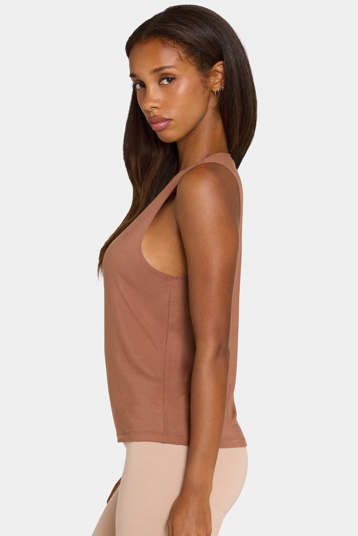 Chic ButterCloud Slouchy Tank Top in Cocoa