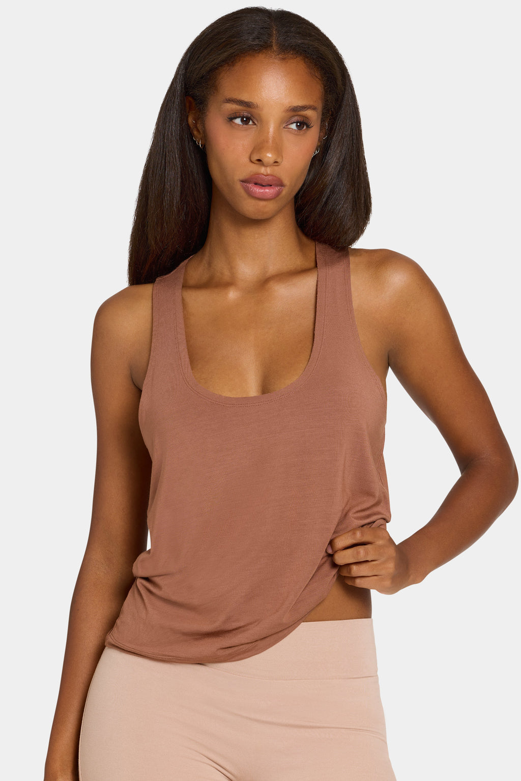 Chic ButterCloud Slouchy Tank Top in Cocoa