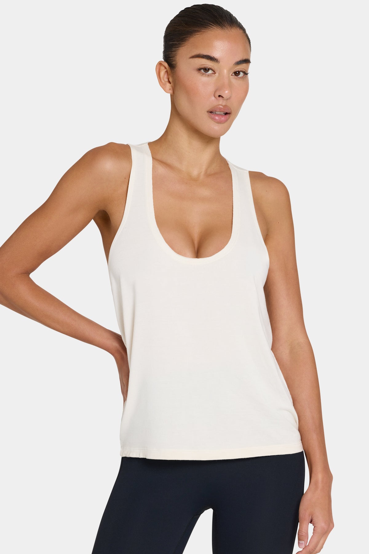 Chic ButterCloud Slouchy Tank Top in Coconut