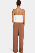 Chic ButterCloud Tie-Waist Wide-Leg Trousers in Cocoa