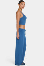 Chic ButterCloud Tie-Waist Wide-Leg Trousers in Marine