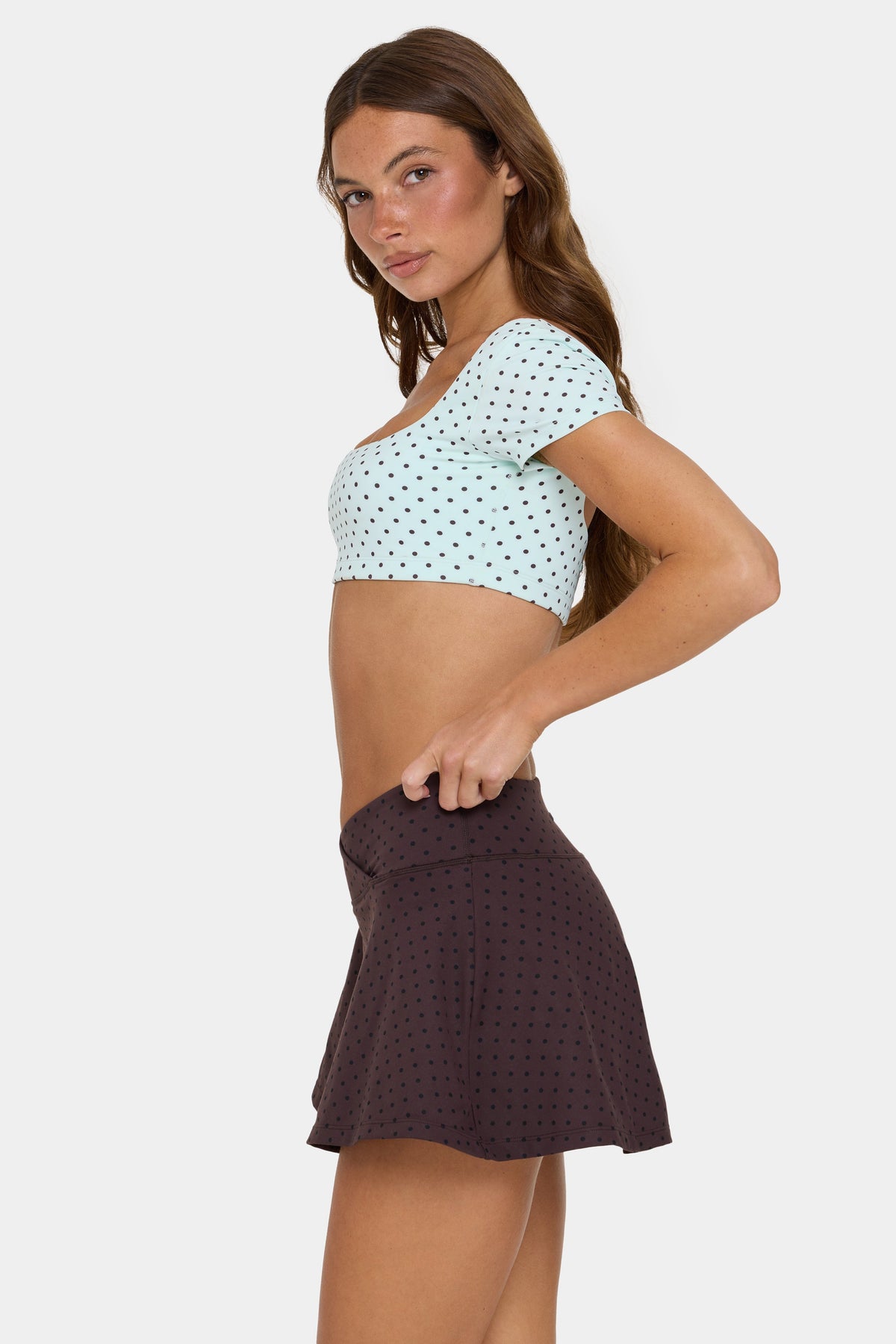 Chic Soft Active Mini Skort in Choc Chip
