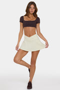 Chic Soft Active Mini Skort in Cookie Butter