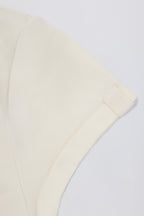 Chic Cut-Out Longline T-Shirt in Oat
