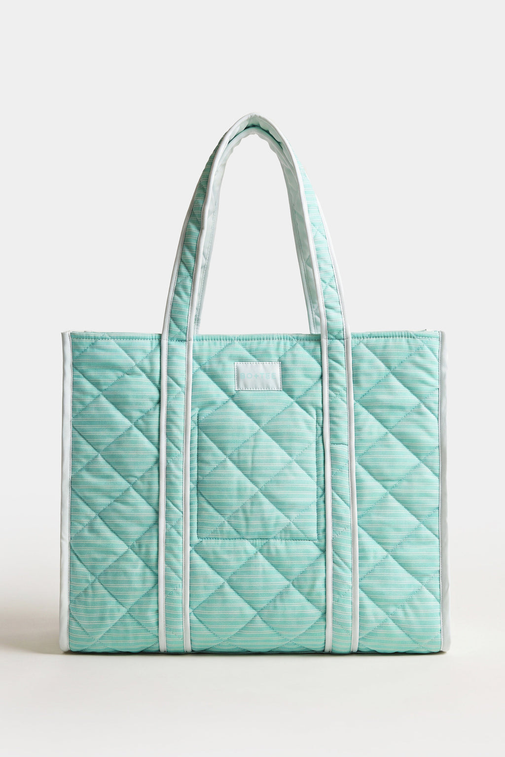 Chic Jersey Tote Bag in Aqua Stripe