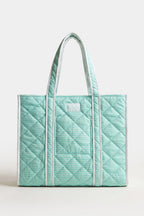 Chic Jersey Tote Bag in Aqua Stripe