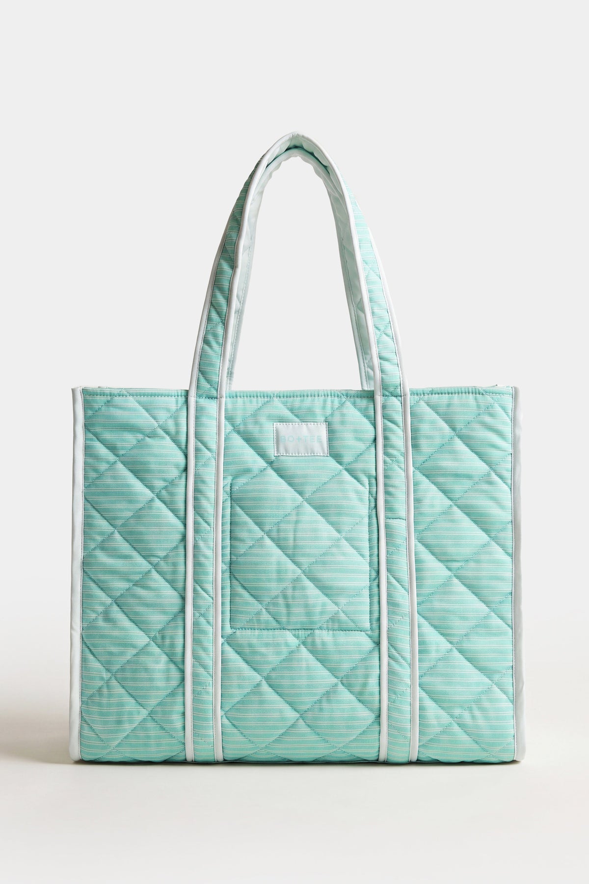 Chic Jersey Tote Bag in Aqua Stripe