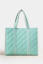 Chic Jersey Tote Bag in Aqua Stripe