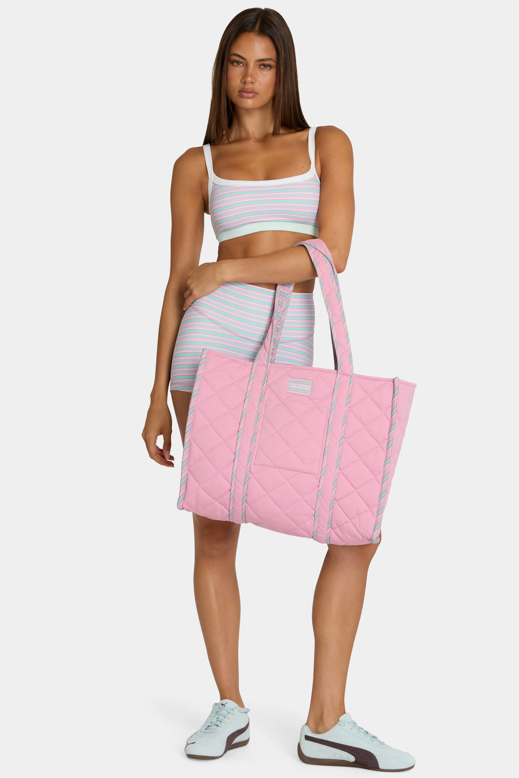 Chic Jersey Tote Bag in Sweet Pink