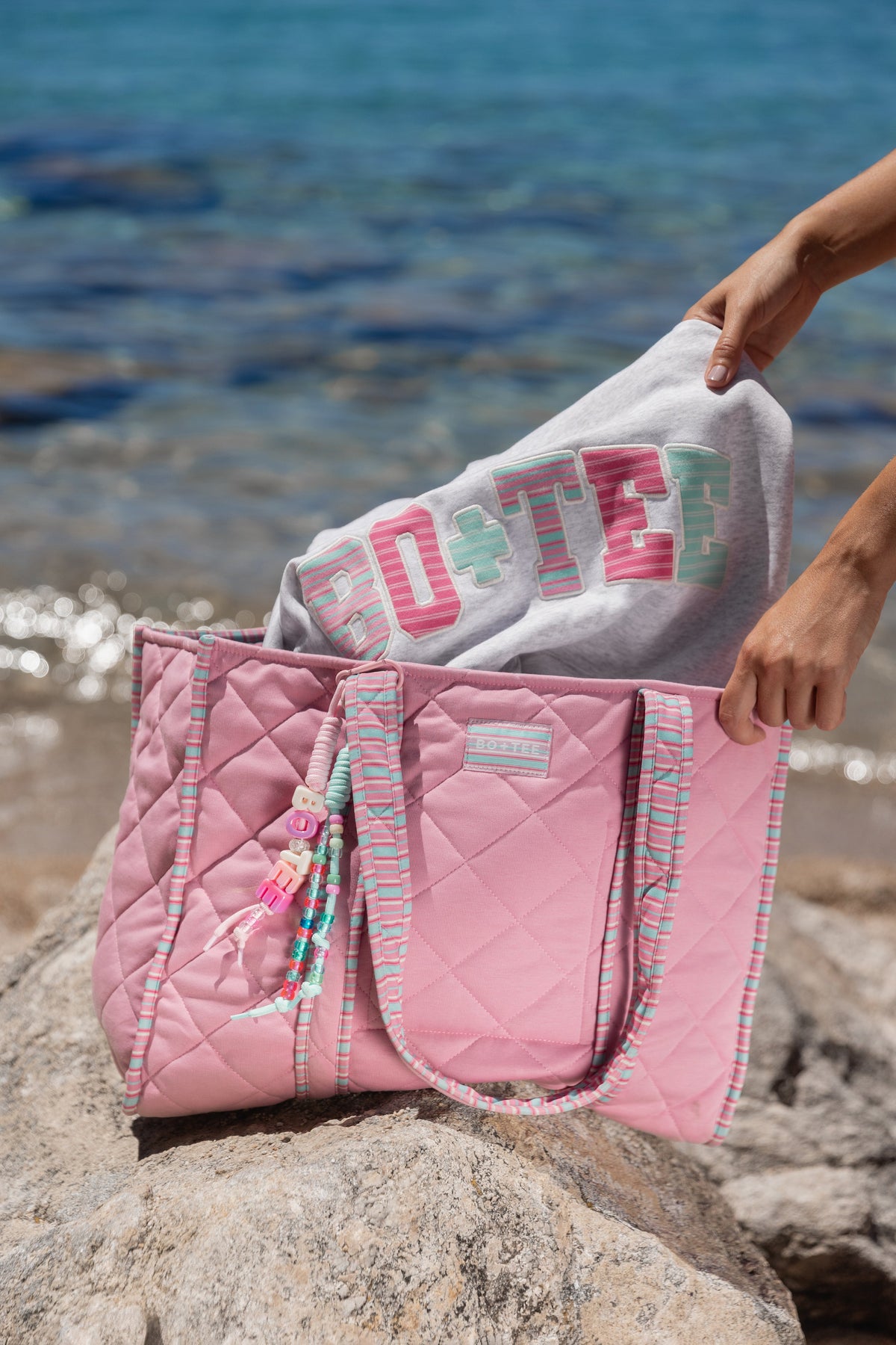 Chic Jersey Tote Bag in Sweet Pink