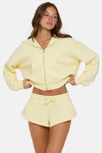 Chic Mid-Rise Mini Shorts in Buttercream