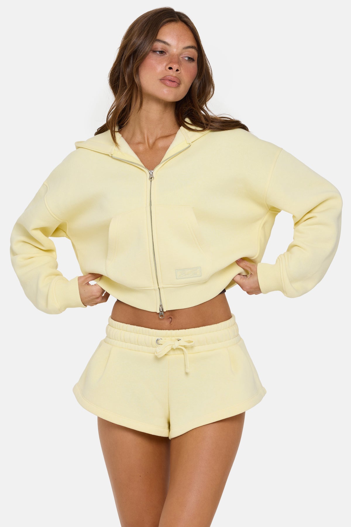 Chic Mid-Rise Mini Shorts in Buttercream