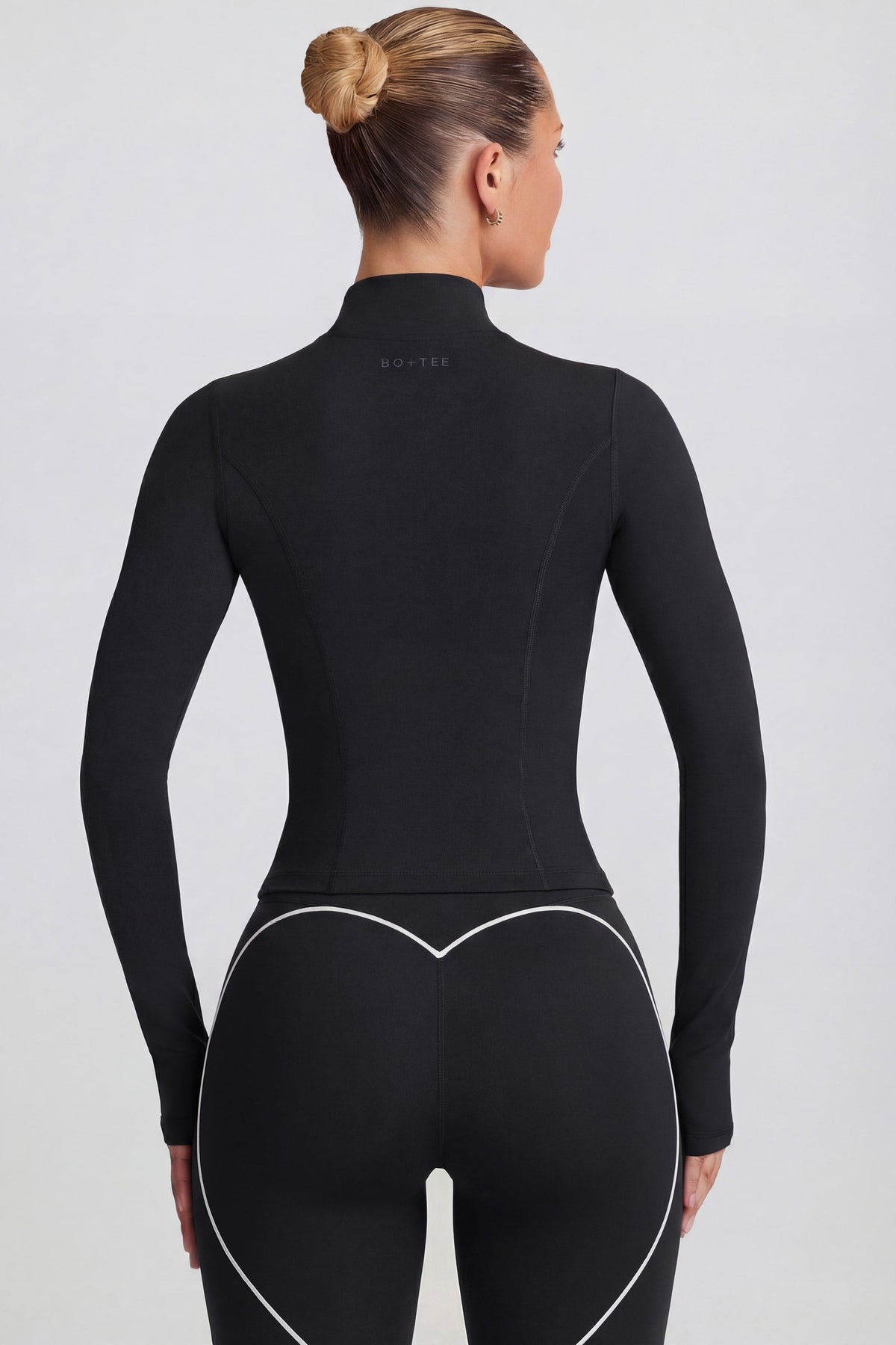 Chic Soft Active Zip-Up Jacket in Black