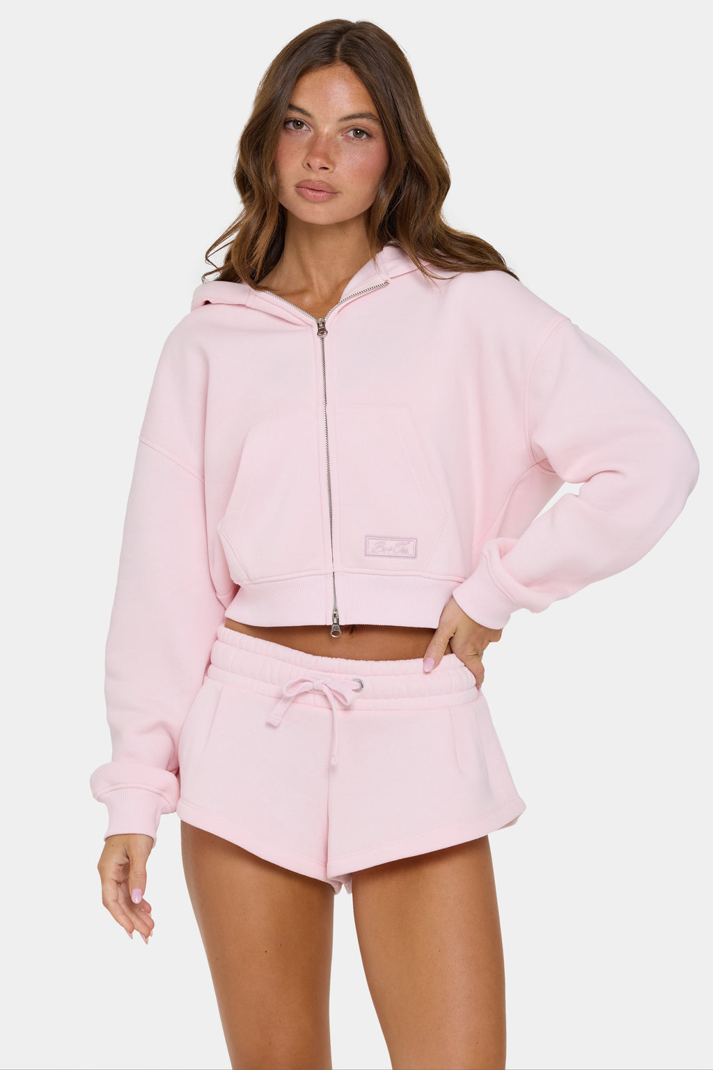 Chic Oversized Zip-Up Hoodie in Sorbet