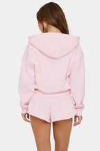 Chic Oversized Zip-Up Hoodie in Sorbet