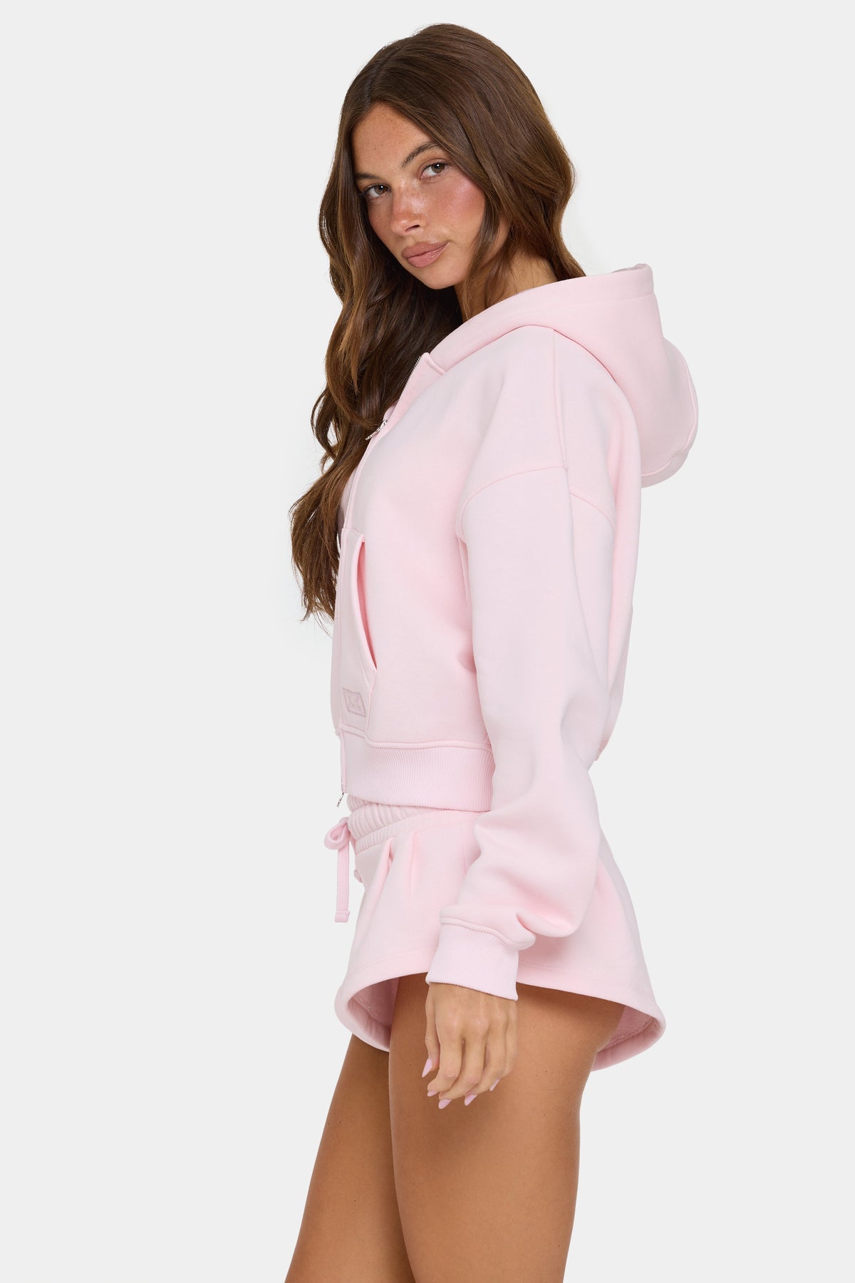 Chic Oversized Zip-Up Hoodie in Sorbet