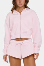 Chic Oversized Zip-Up Hoodie in Sorbet